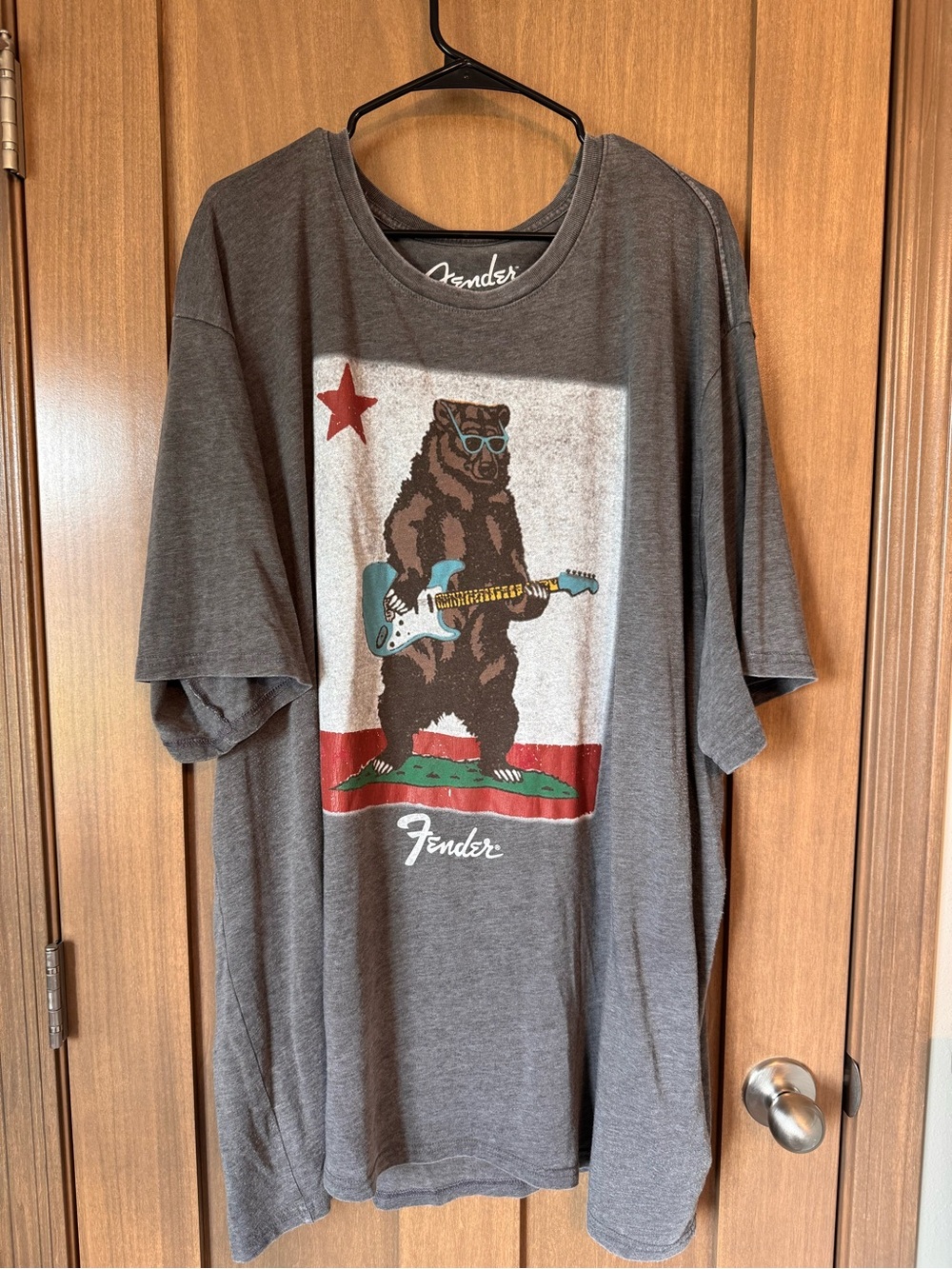 Lucky Brand Gray Graphic Bear Guitar Tee